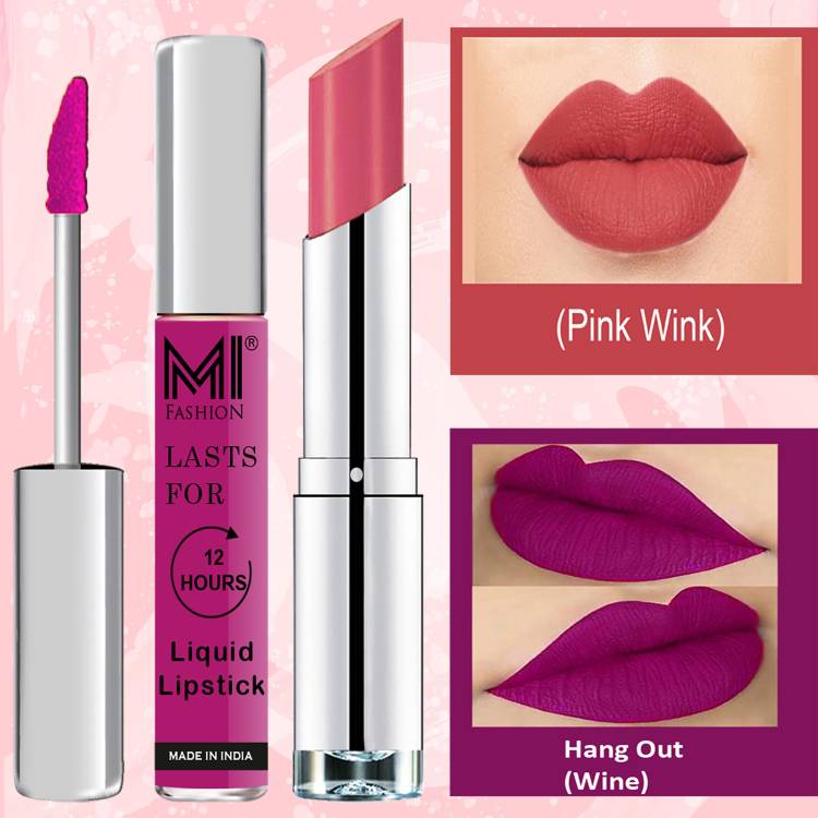 MI FASHION Made in India Lipstick Combo Offers 100% Veg Long Lasting Cruelty Free Code no 1253 Price in India