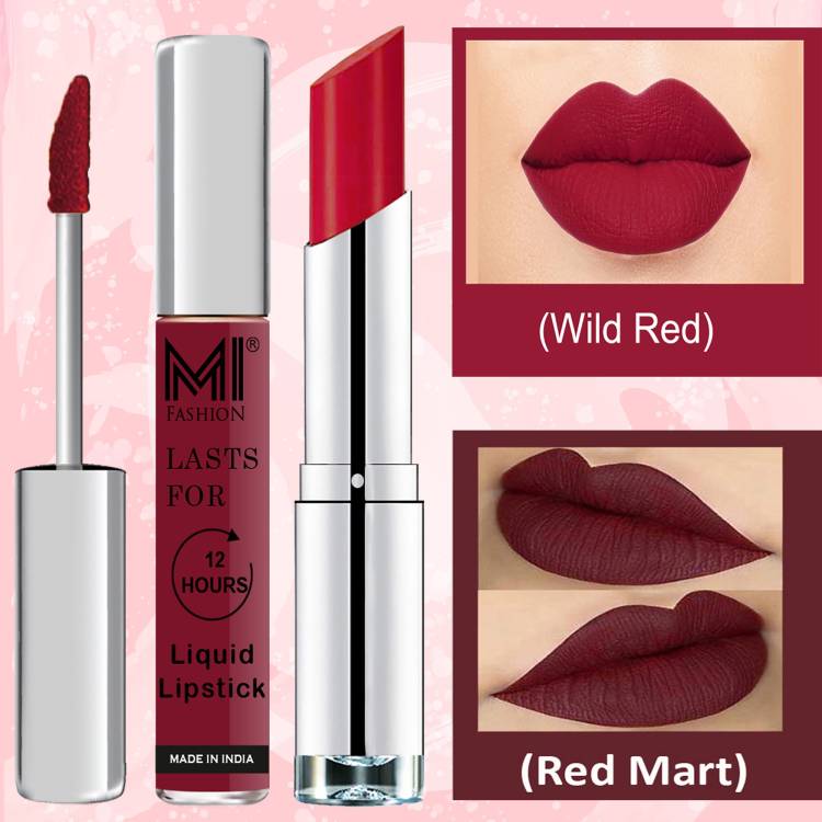 MI FASHION Made in India Lipstick Combo Offers 100% Veg Long Lasting Cruelty Free Code no 1184 Price in India