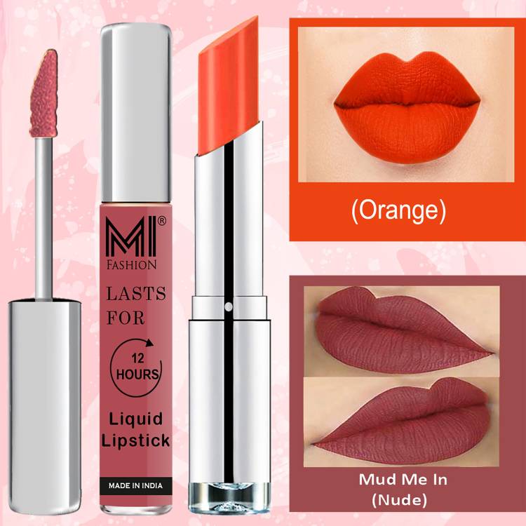 MI FASHION Made in India Lipstick Combo Offers 100% Veg Long Lasting Cruelty Free Code no 1053 Price in India