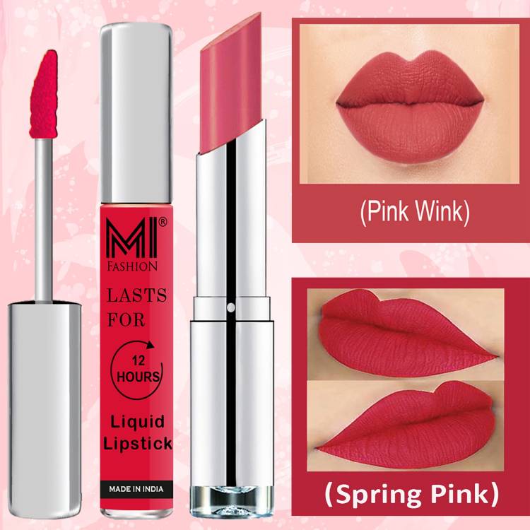 MI FASHION Made in India Lipstick Combo Offers 100% Veg Long Lasting Cruelty Free Code no 1210 Price in India