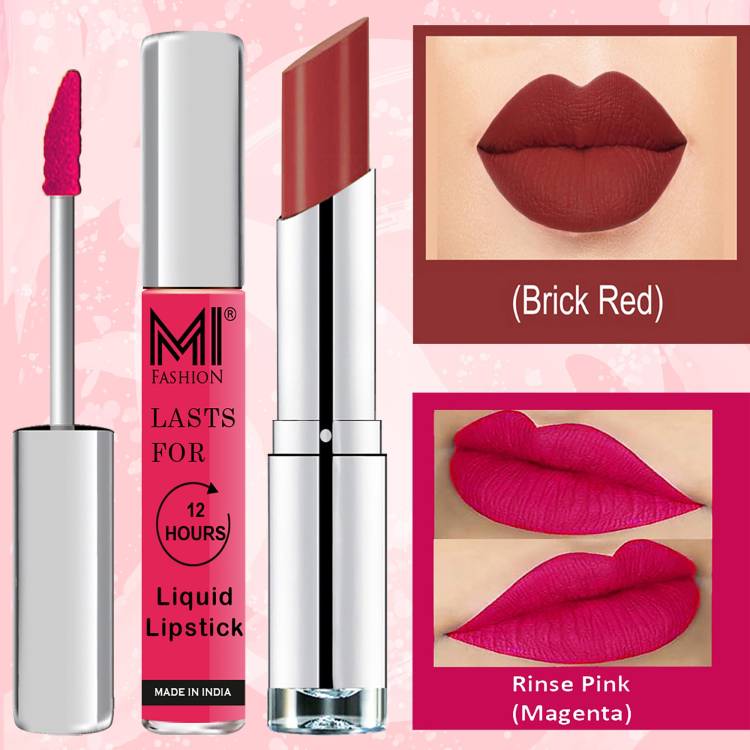 MI FASHION Made in India Lipstick Combo Offers 100% Veg Long Lasting Cruelty Free Code no 1030 Price in India