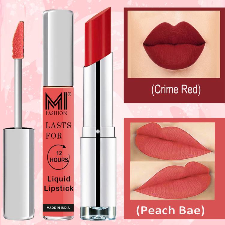 MI FASHION Made in India Lipstick Combo Offers 100% Veg Long Lasting Cruelty Free Code no 1115 Price in India