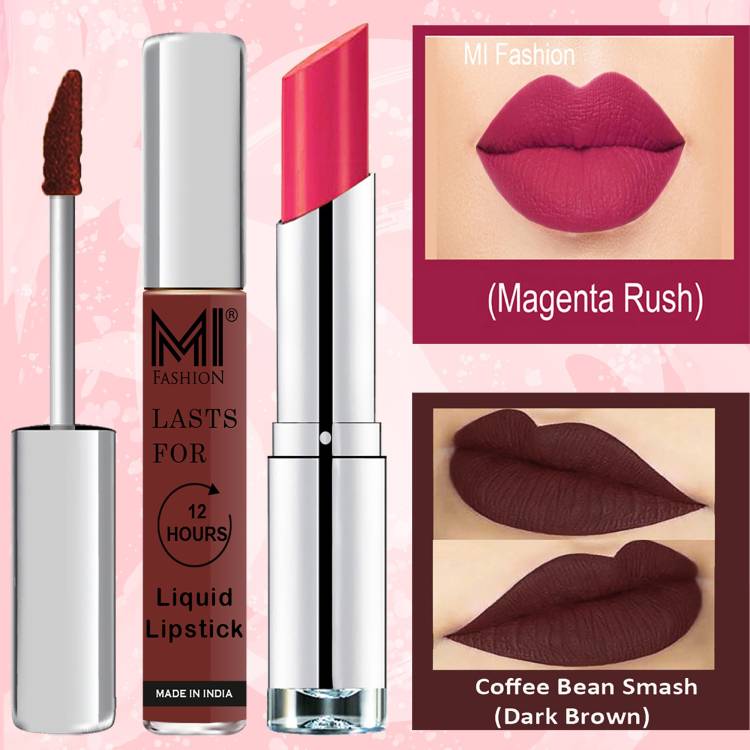 MI FASHION Made in India Lipstick Combo Offers 100% Veg Long Lasting Cruelty Free Code no 943 Price in India