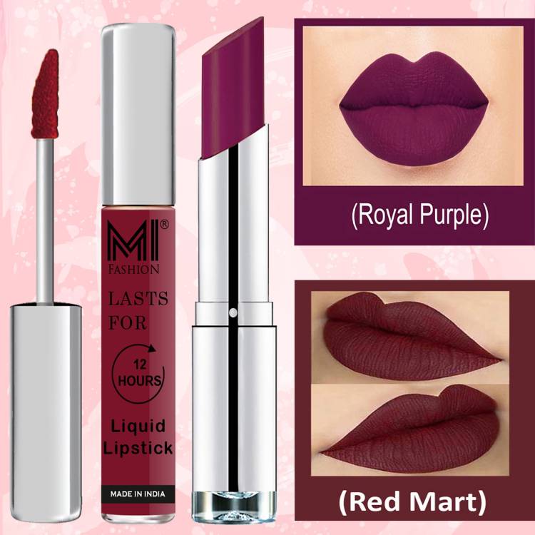 MI FASHION Made in India Lipstick Combo Offers 100% Veg Long Lasting Cruelty Free Code no 1182 Price in India