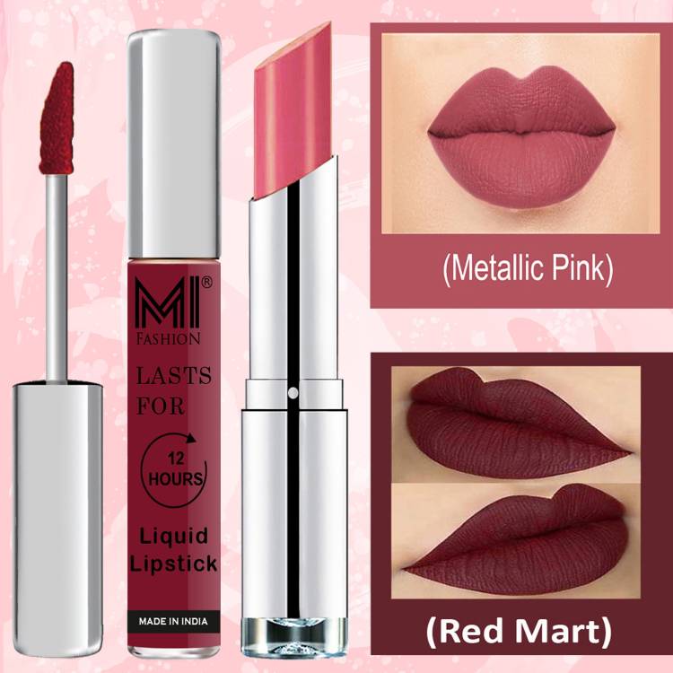 MI FASHION Made in India Lipstick Combo Offers 100% Veg Long Lasting Cruelty Free Code no 1173 Price in India