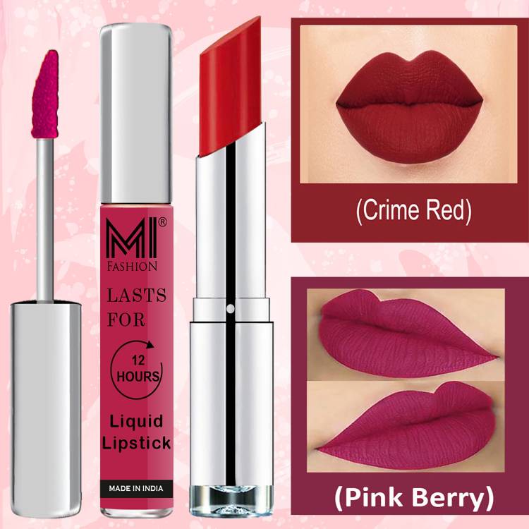 MI FASHION Made in India Lipstick Combo Offers 100% Veg Long Lasting Cruelty Free Code no 1161 Price in India