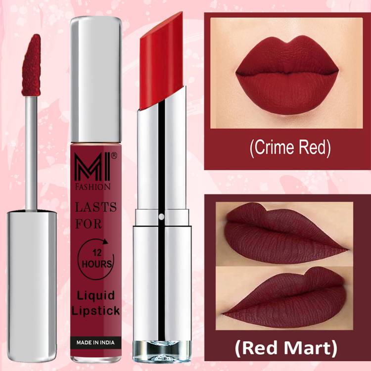 MI FASHION Made in India Lipstick Combo Offers 100% Veg Long Lasting Cruelty Free Code no 1183 Price in India