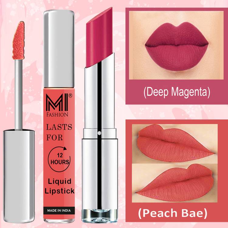 MI FASHION Made in India Lipstick Combo Offers 100% Veg Long Lasting Cruelty Free Code no 1098 Price in India