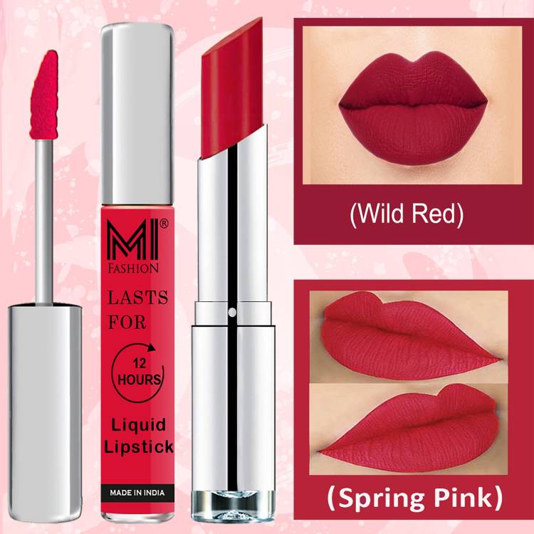 MI FASHION Made in India Lipstick Combo Offers 100% Veg Long Lasting Cruelty Free Code no 1209 Price in India