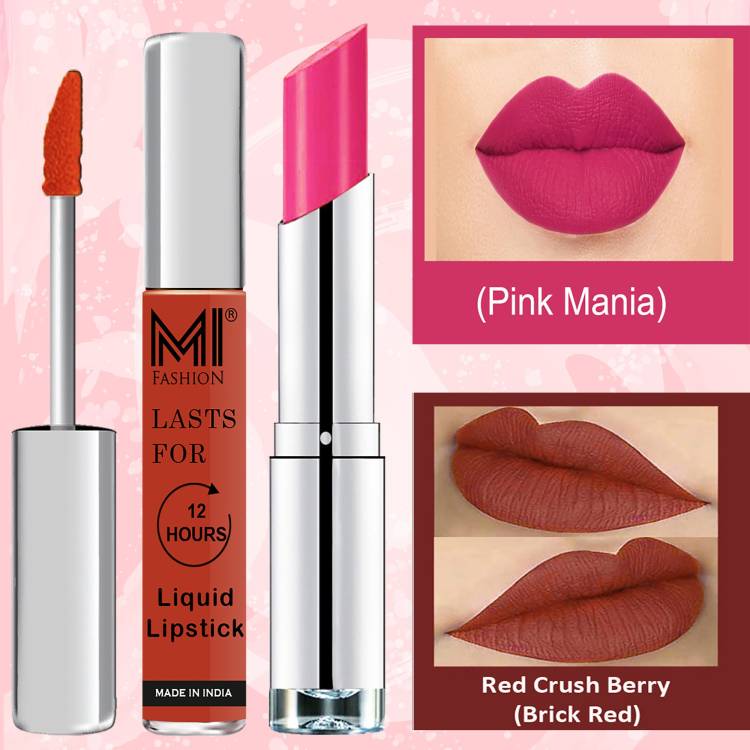 MI FASHION Made in India Lipstick Combo Offers 100% Veg Long Lasting Cruelty Free Code no 880 Price in India