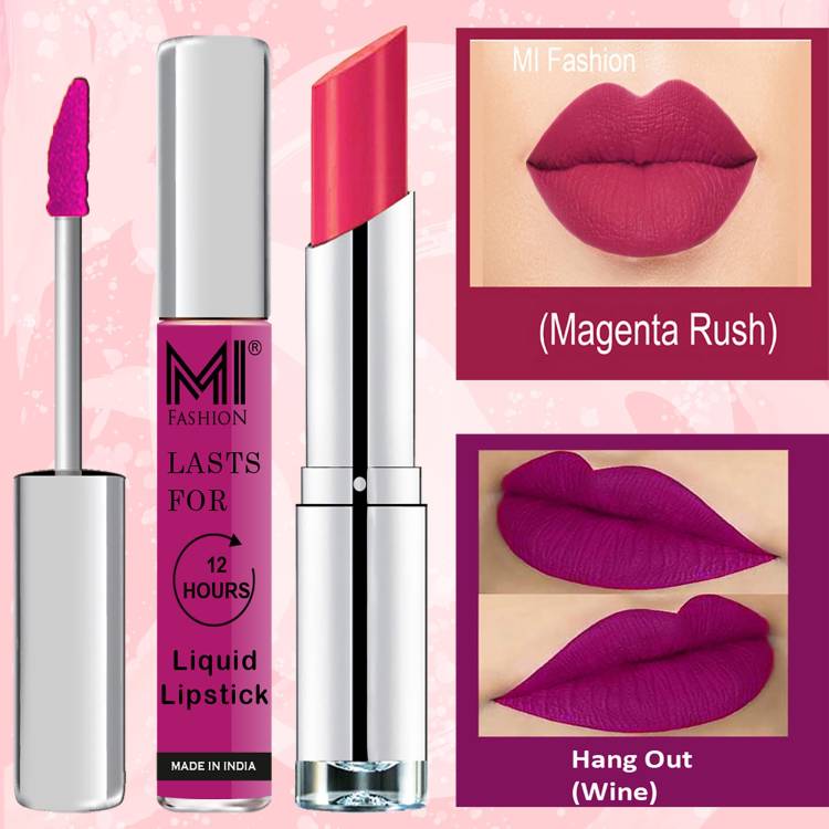 MI FASHION Made in India Lipstick Combo Offers 100% Veg Long Lasting Cruelty Free Code no 1239 Price in India