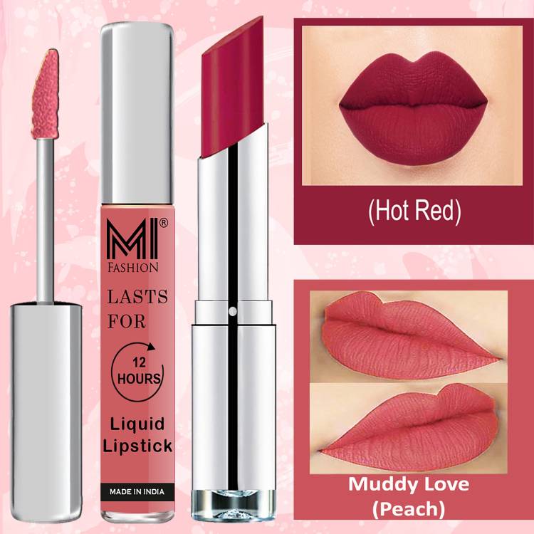 MI FASHION Made in India Lipstick Combo Offers 100% Veg Long Lasting Cruelty Free Code no 1125 Price in India