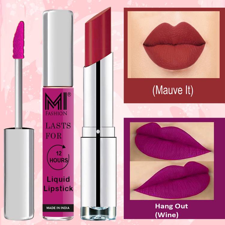 MI FASHION Made in India Lipstick Combo Offers 100% Veg Long Lasting Cruelty Free Code no 1247 Price in India