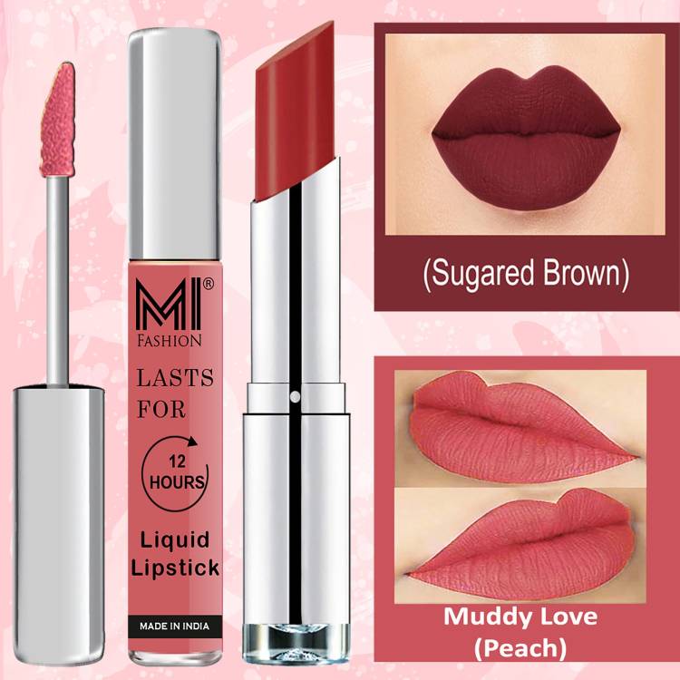 MI FASHION Made in India Lipstick Combo Offers 100% Veg Long Lasting Cruelty Free Code no 1122 Price in India