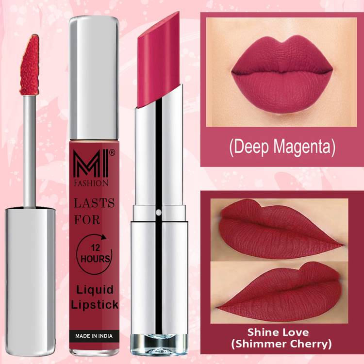 MI FASHION Made in India Lipstick Combo Offers 100% Veg Long Lasting Cruelty Free Code no 1188 Price in India