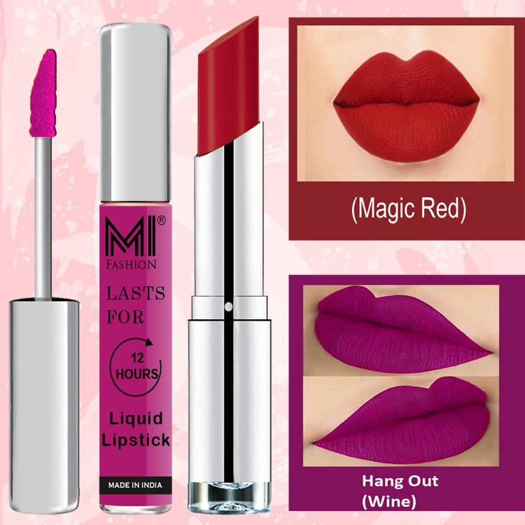 MI FASHION Made in India Lipstick Combo Offers 100% Veg Long Lasting Cruelty Free Code no 1259 Price in India