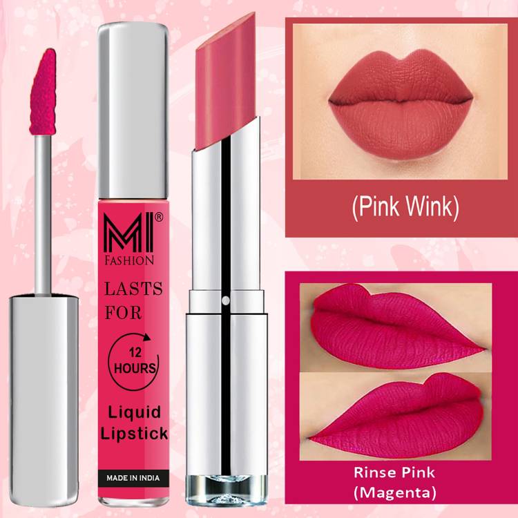 MI FASHION Made in India Lipstick Combo Offers 100% Veg Long Lasting Cruelty Free Code no 1046 Price in India