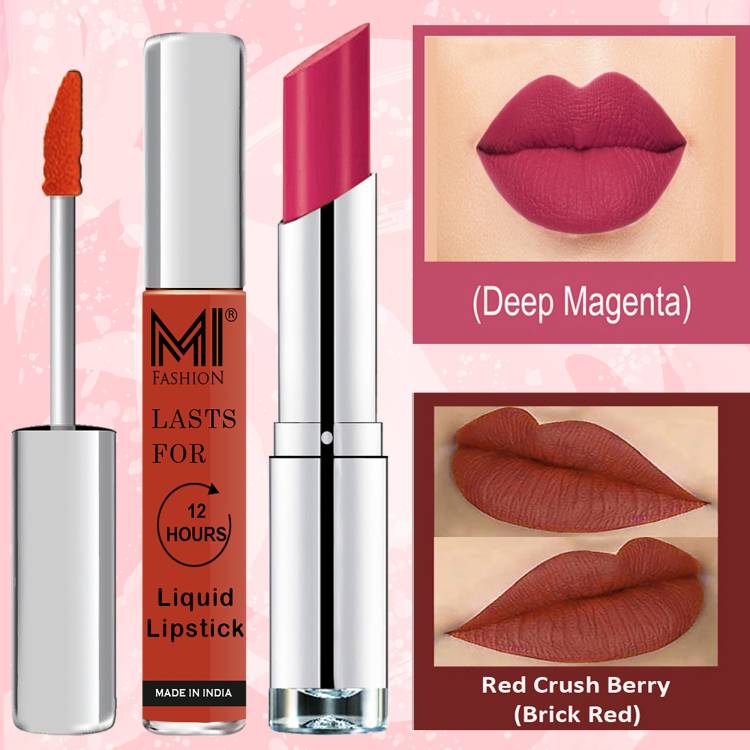 MI FASHION Made in India Lipstick Combo Offers 100% Veg Long Lasting Cruelty Free Code no 868 Price in India