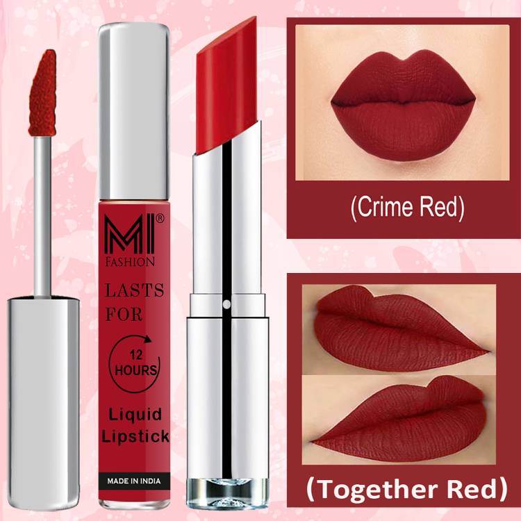 MI FASHION Made in India Lipstick Combo Offers 100% Veg Long Lasting Cruelty Free Code no 1231 Price in India