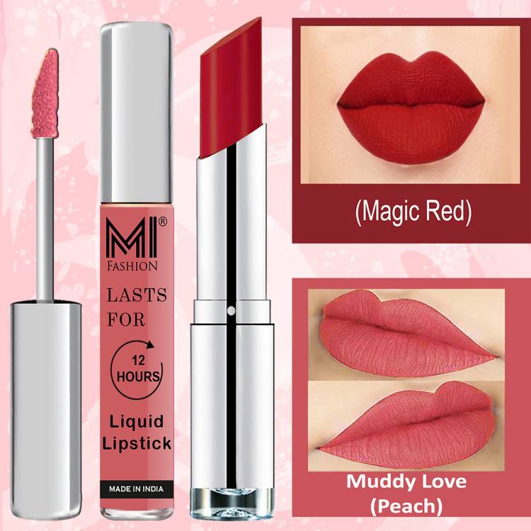 MI FASHION Made in India Lipstick Combo Offers 100% Veg Long Lasting Cruelty Free Code no 1141 Price in India