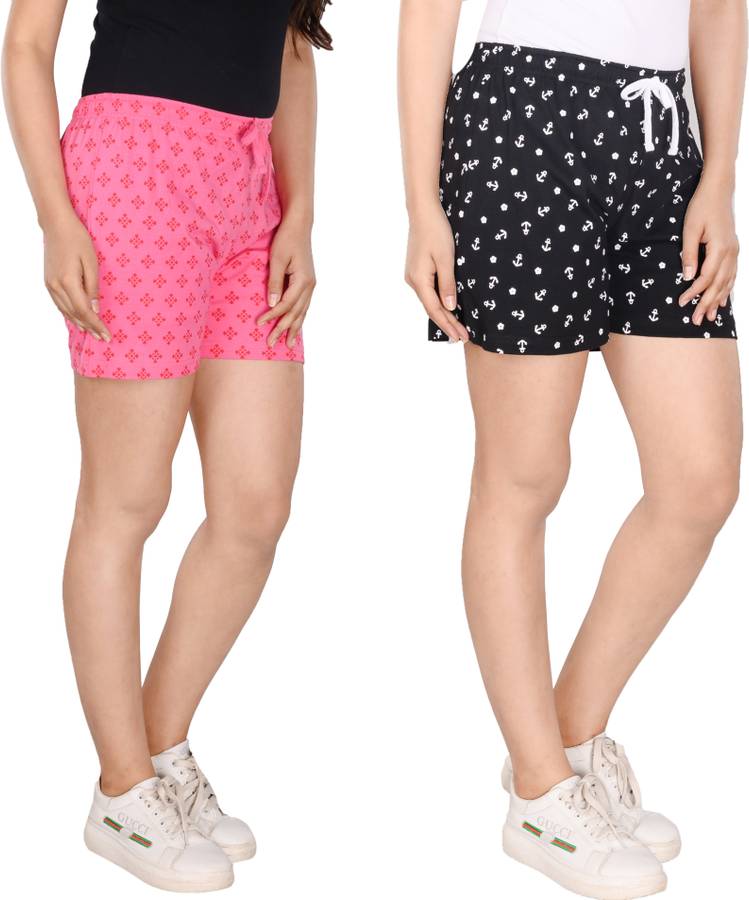 Printed Women Pink, Black Beach Shorts, Gym Shorts, Night Shorts, Regular Shorts, Basic Shorts, Running Shorts, Sports Shorts, Cycling Shorts