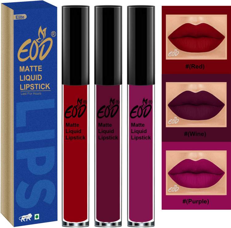 EOD Long Lasting Liquid Matte Lipsticks Combo Offer Set of 3 Set no 348 Price in India