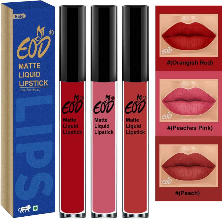 EOD Long Lasting Made in India Liquid Matte Lipsticks Combo Offer Set of 3 Set no 214 Price in India