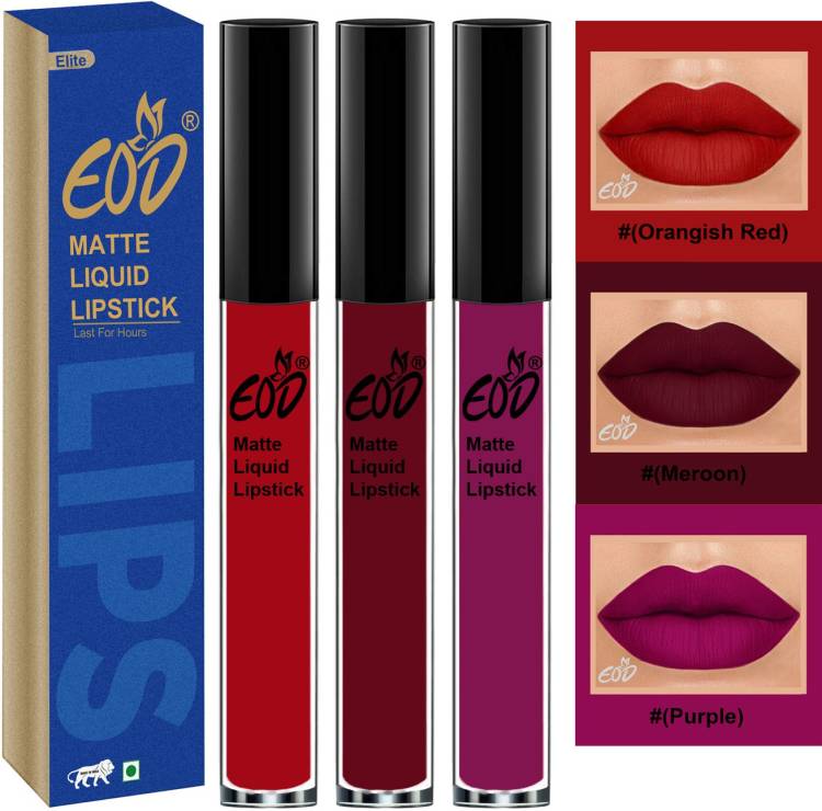 EOD Long Lasting Made in India Liquid Matte Lipsticks Combo Offer Set of 3 Set no 264 Price in India