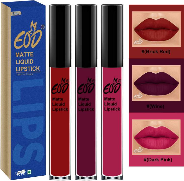 EOD Long Lasting Liquid Matte Lipsticks Combo Offer Set of 3 Set no 581 Price in India