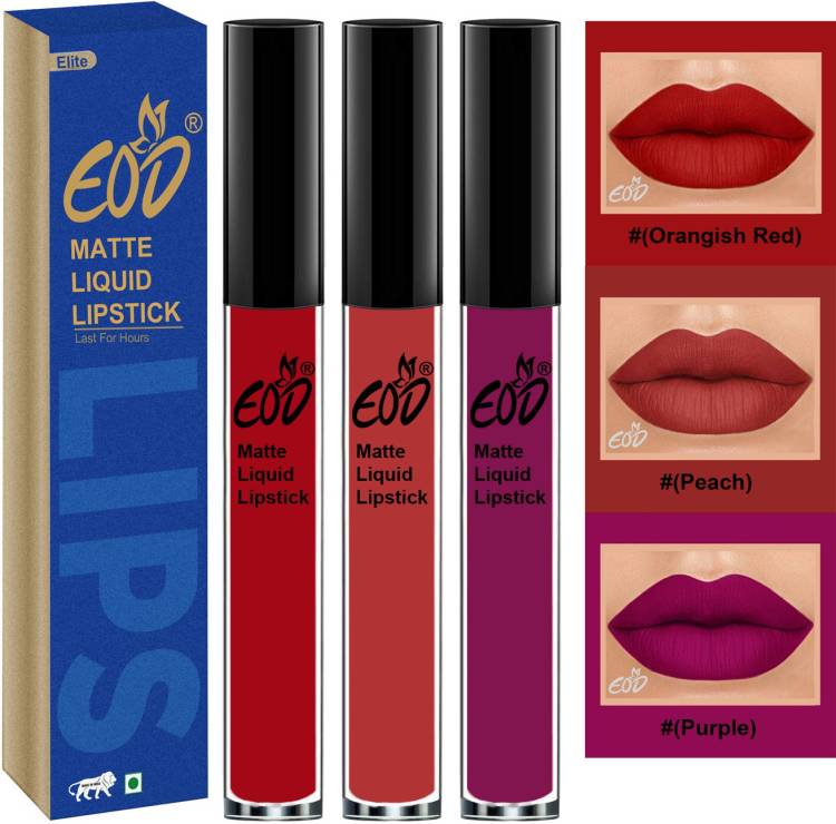 EOD Long Lasting Made in India Liquid Matte Lipsticks Combo Offer Set of 3 Set no 249 Price in India