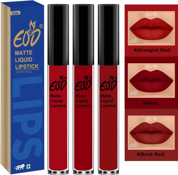 EOD Long Lasting Made in India Liquid Matte Lipsticks Combo Offer Set of 3 Set no 204 Price in India
