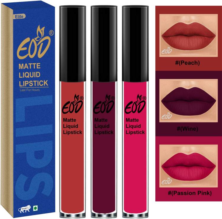 EOD Long Lasting Made in India Liquid Matte Lipsticks Combo Offer Set of 3 Set no 551 Price in India