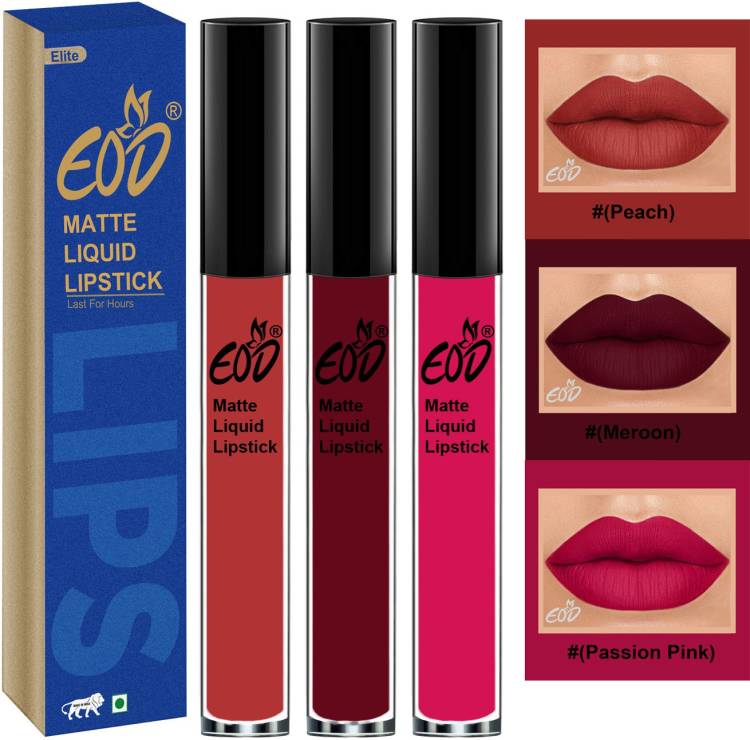 EOD Long Lasting Made in India Liquid Matte Lipsticks Combo Offer Set of 3 Set no 545 Price in India