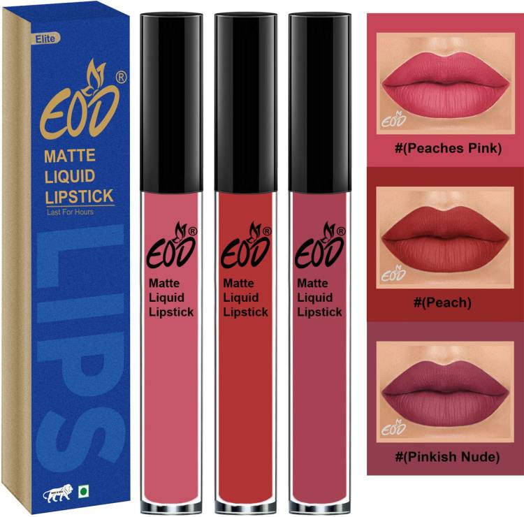 EOD Long Lasting Made in India Liquid Matte Lipsticks Combo Offer Set of 3 Set no 395 Price in India