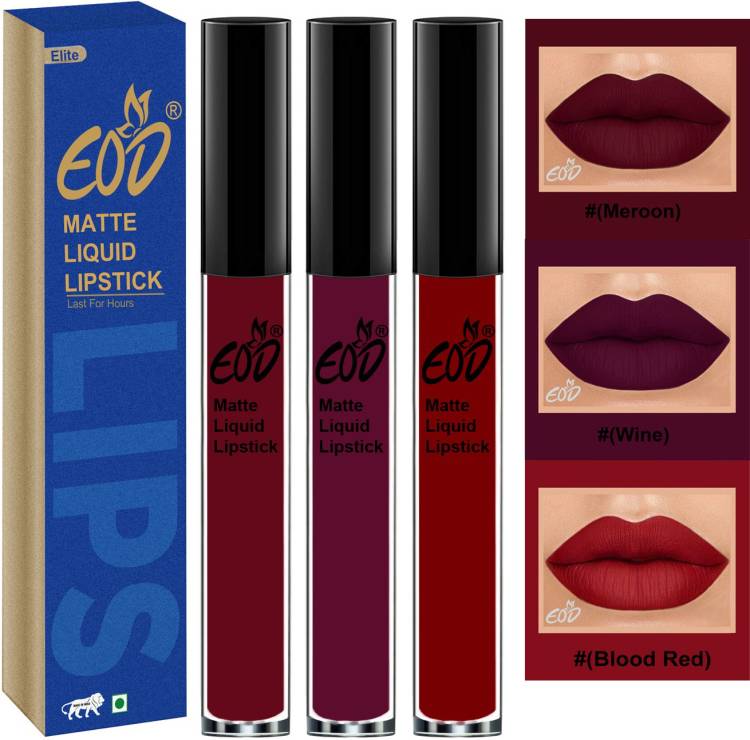 EOD Long Lasting Made in India Liquid Matte Lipsticks Combo Offer Set of 3 Set no 603 Price in India