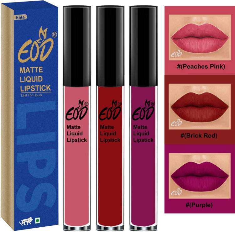 EOD Long Lasting Made in India Liquid Matte Lipsticks Combo Offer Set of 3 Set no 401 Price in India