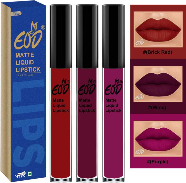 EOD Long Lasting Made in India Liquid Matte Lipsticks Combo Offer Set of 3 Set no 578 Price in India