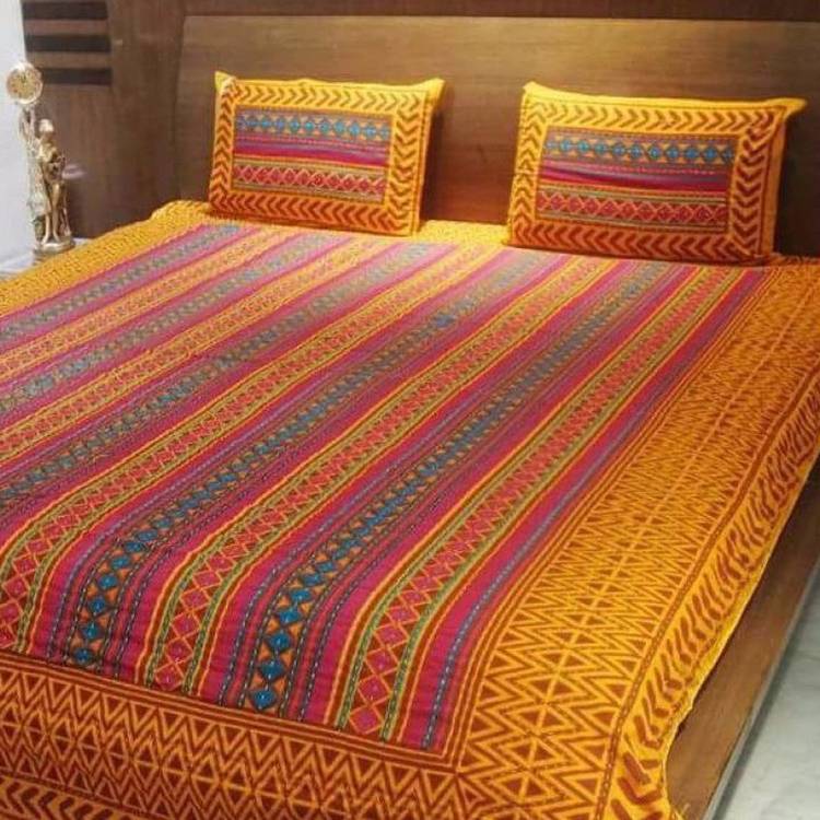 Kanha Online Shopping 200 TC Cotton Double King Printed Bedsheet