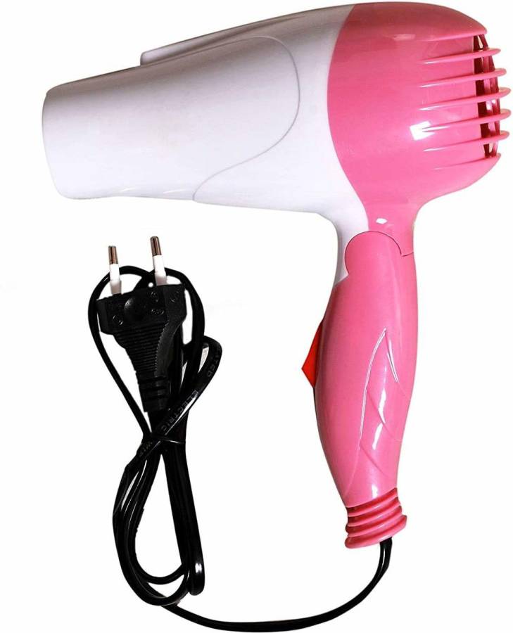 Nirvani NV-1290 Foldable Hair Dryer for Men & Women with Stylish Nozzle, 2 Speed Control and Heavy Duty Plastic Body (1000 Watt, Pink & White) Hair Dryer Price in India