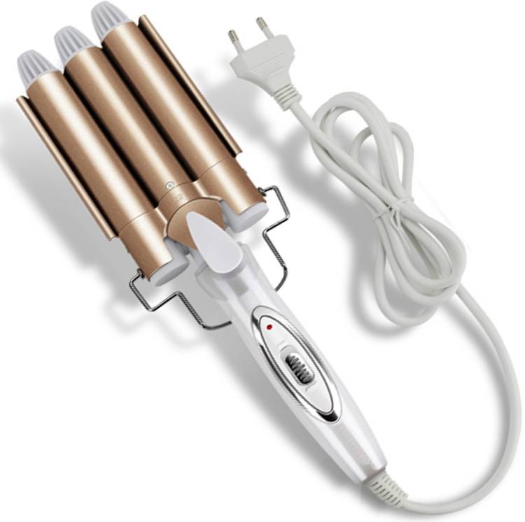 GCDS Triple Barrel Lady Professional Ceramic Anti-Static Curler Styling Tool 45W Electric Hair Curler Price in India