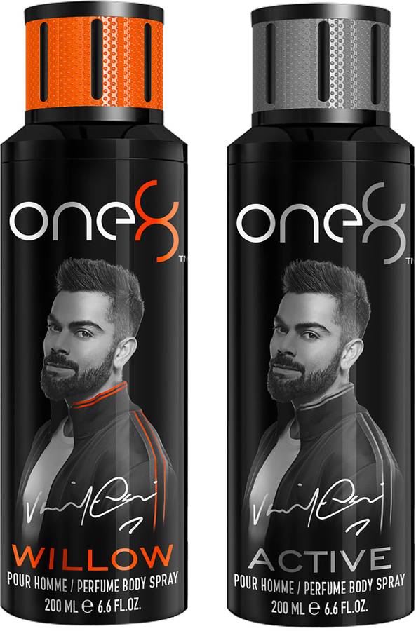 one8 by Virat Kohli One8 Deo combo 2 PC Willow+Active Perfume Body Spray  -  For Men