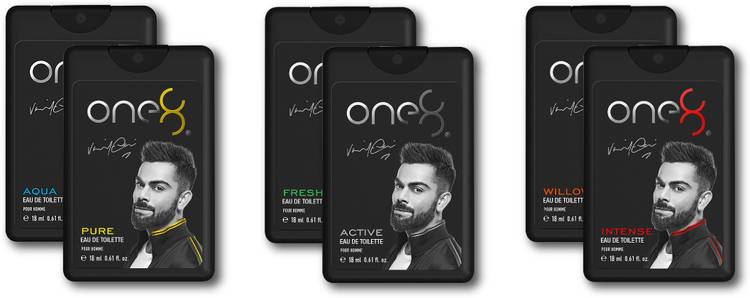 one8 by Virat Kohli ONE8 Pocket EDT COMBO PACK 18 ML X 6 Eau de Toilette  -  108 ml