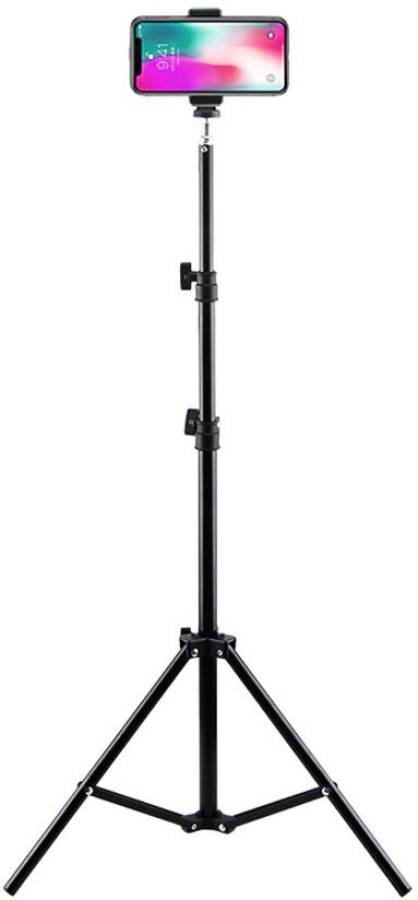 WEBSTER 6.9" feet (20cm) strong Metal mobile phone tripod/camera stand,beauty ring fill light stand, photography umbrella ,selfie video recording [2.1 meters tripod] with mobile phone clip Tripod Kit