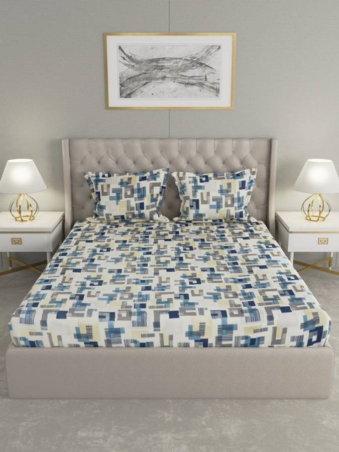 Raymond Home 0 TC Cotton Double Geometric Bedsheet