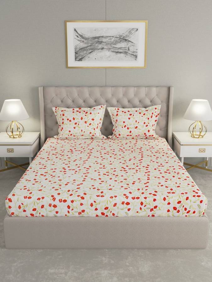 Raymond Home 0 TC Cotton Double Floral Bedsheet