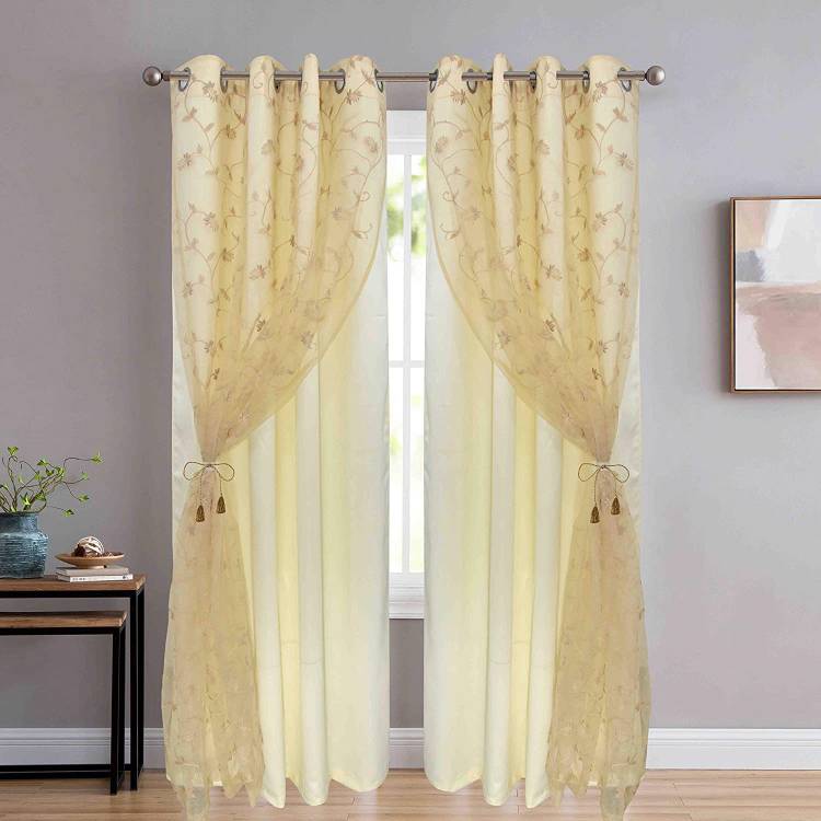 JVIN FAB 274.32 cm (9 ft) Polyester Long Door Curtain (Pack Of 2)