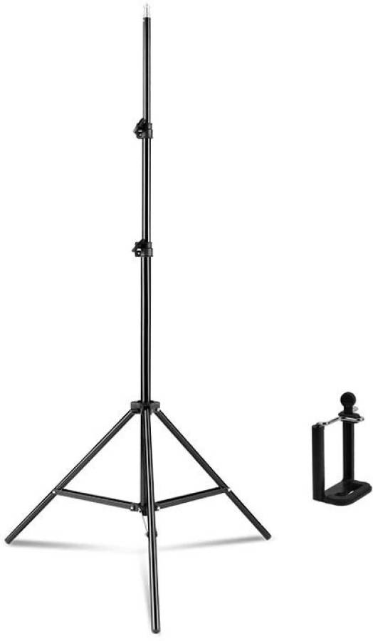 DINGLOT 6.9" feet (200cm) mobile phone tripod.strong Metal mobile phone tripod/camera stand,beauty ring fill light stand, photography umbrella ,selfie video recording [2.1 meters tripod] with mobile holder clip Tripod, Tripod Bracket