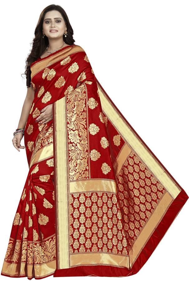 Embellished Banarasi Jacquard, Poly Silk Saree Price in India