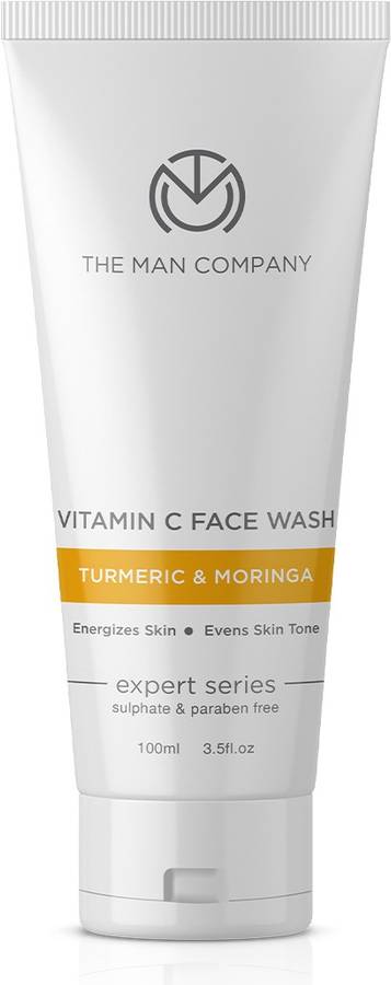 The Man Company Vitamin C  for Turmeric and Moringa for Skin Brightening and Anti Ageing - No Paraben, Sulphate, Silicones, Color - 100ml Face Wash