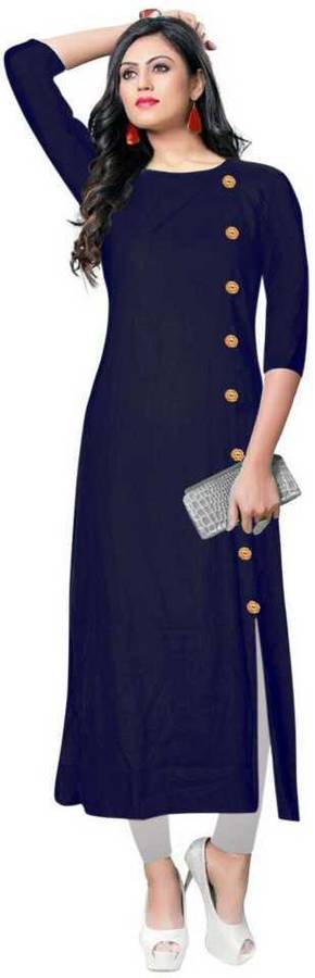 Women Solid Rayon A-line Kurta